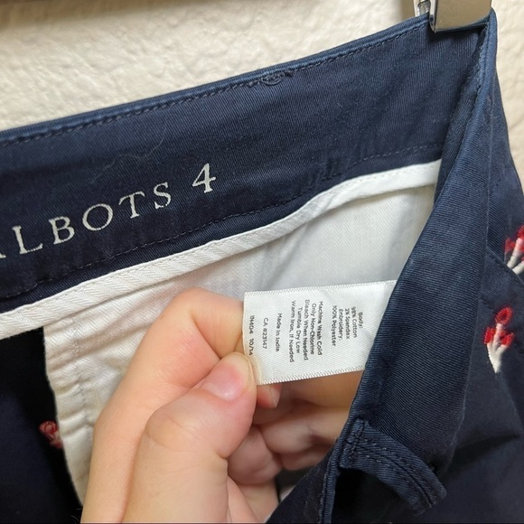 𝅺Talbots The Weekend Chino Navy Blue with Red and White Anchors Sz 4 - Picture 6 of 7